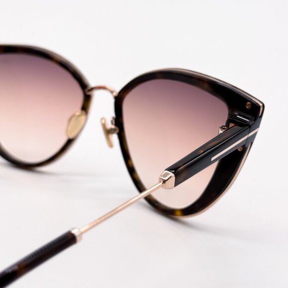 NEW TOM FORD ANJELICA-02 TF868 52F CAT EYE WOMEN SUNGLASSES FT0868/S HAVANA - Picture 7 of 11